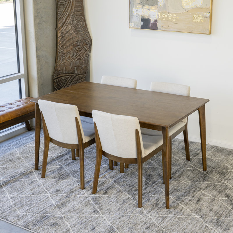 Ensemble repas pour 4 personnes Elenita, Blanc, Beige