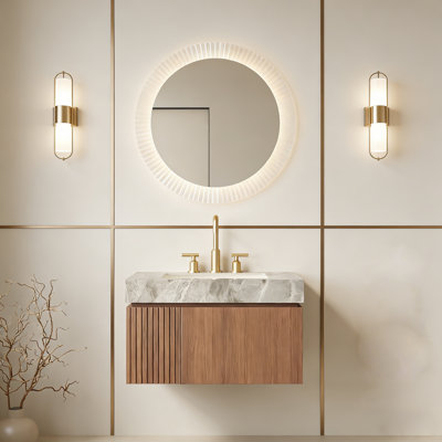 30-Inch Bathroom Vanity, Granite Countertop And A Ceramic Sink With 3 Pre-Drilled Holes