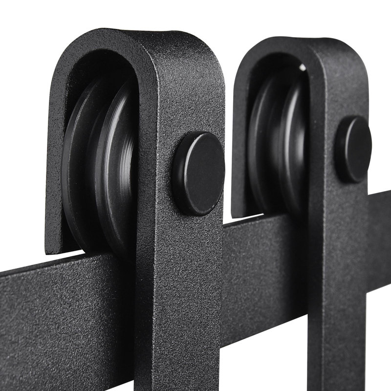 Mini Black Aluminum Sliding Barn Door Hardware Kit