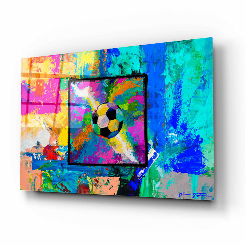 «Window into the Soccer Universe» par Jace D McTier - Peinture sans cadre, H 12 po x l 16 po x P 0,13 po