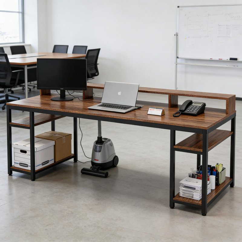 Retangular Writing Ostyn with open shelves
