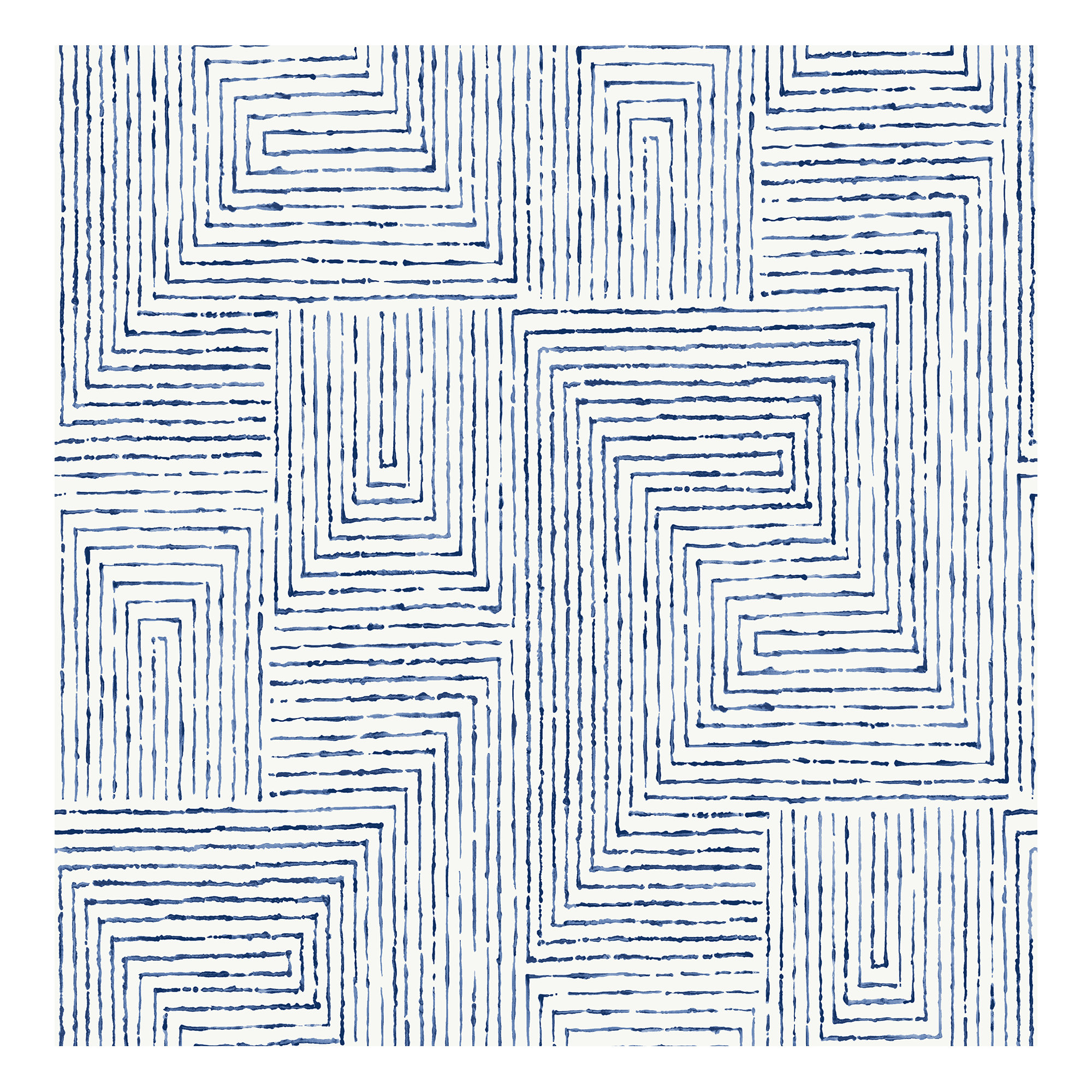 Ink Peel & Stick Geometric Roll, Blue