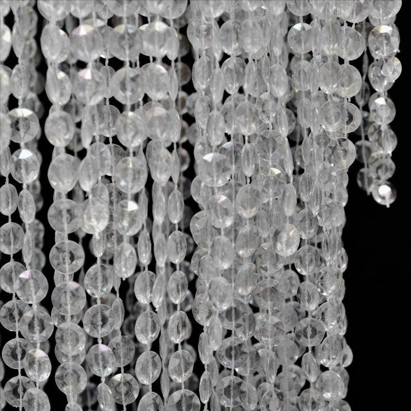 Crystal Pendant Light, 1-Light, Tiered Waterfall, 26 cm x 70 cm