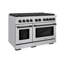 ZLINE Autograph 48" Paramount Double Oven Dual Fuel Range w/ Matte Black Accents (SDRZ-48-MB)-1310850709