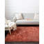 Tapis à poil long de couleur unie en polyester tissé à la machine en rose rétro-302705107
