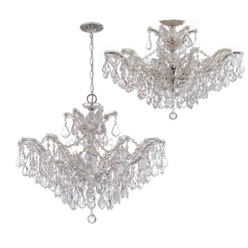 Lustre empire unique à 6 lumières Weekes, Chrome poli, Swarovski Spectra