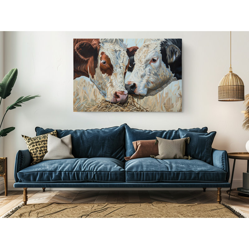 Reproduction de peinture à l'huile sur toile de vaches, art mural moderne pour la maison et le bureau, reproduction de peinture