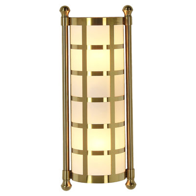 New York 2 - Light Dimmable Brass Flush Mounted Sconce