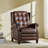 Toniyah 29.25''W Waxed Leather Power Recliner with Solid Wood Legs-287974885