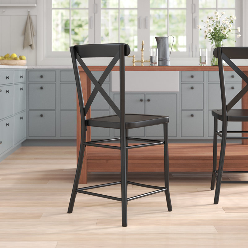 Estrella Counter Stool with Metal Frame, Counter Stool (24” Seat Height)