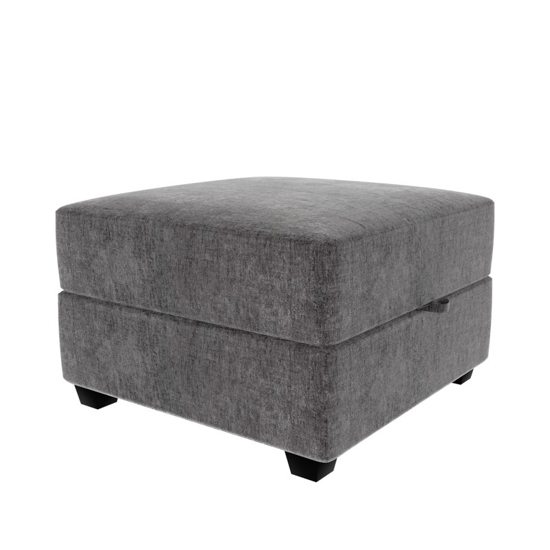 29.5’’ Wide Square Ottoman With Storage, Gray