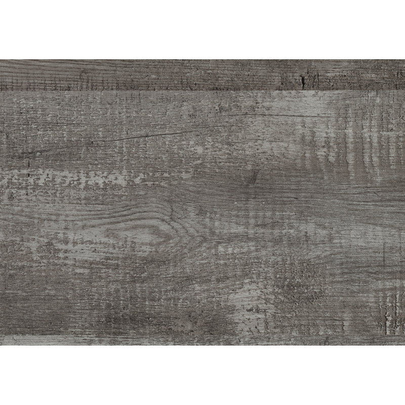 Lit simple gris avec dessus en placage de bois et finition rustique moderne, Lit simple, Gris