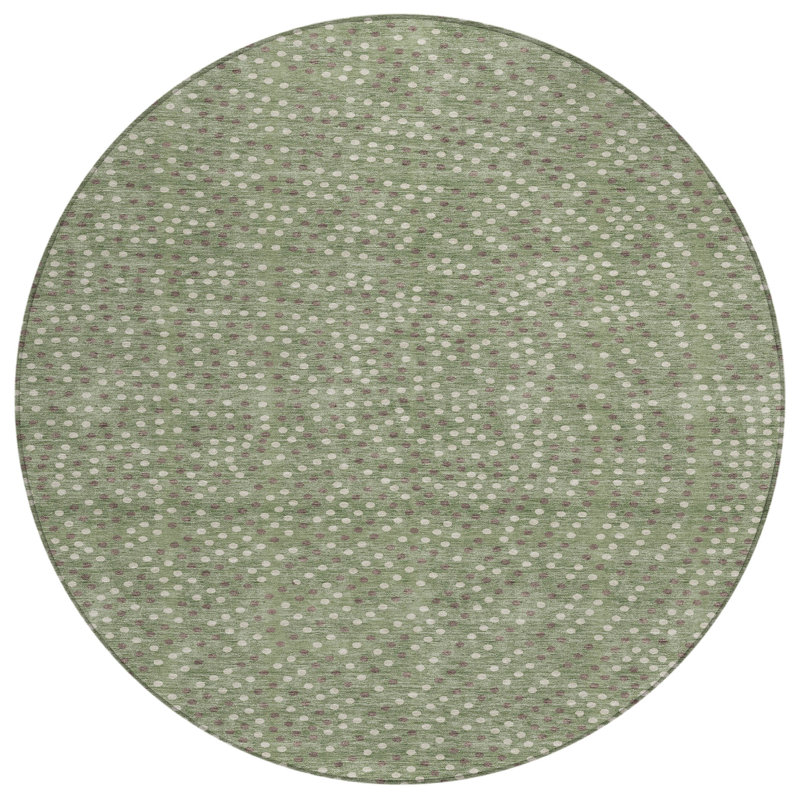 Mirelia Sage Washable Indoor-Outdoor Rug - , 8' x 8'