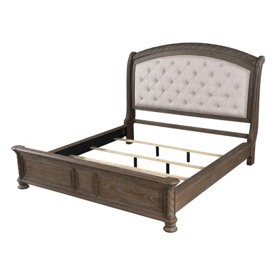 Lit-bateau en bois noyer