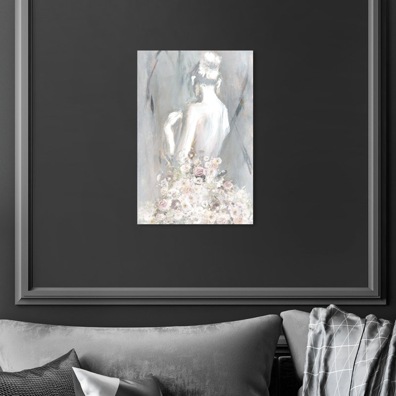 «Fashion and Glam Th pensing You You», peinture traditionnelle rose - peinture sur toile, H 30 po x l 20 po, Toile tendue