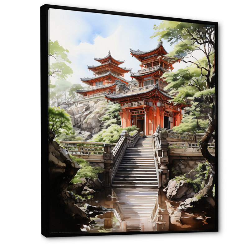 «Imperial Palace III» sur toile, H 40 po x l 30 po x P 1,5 po, Cadre flottant noir