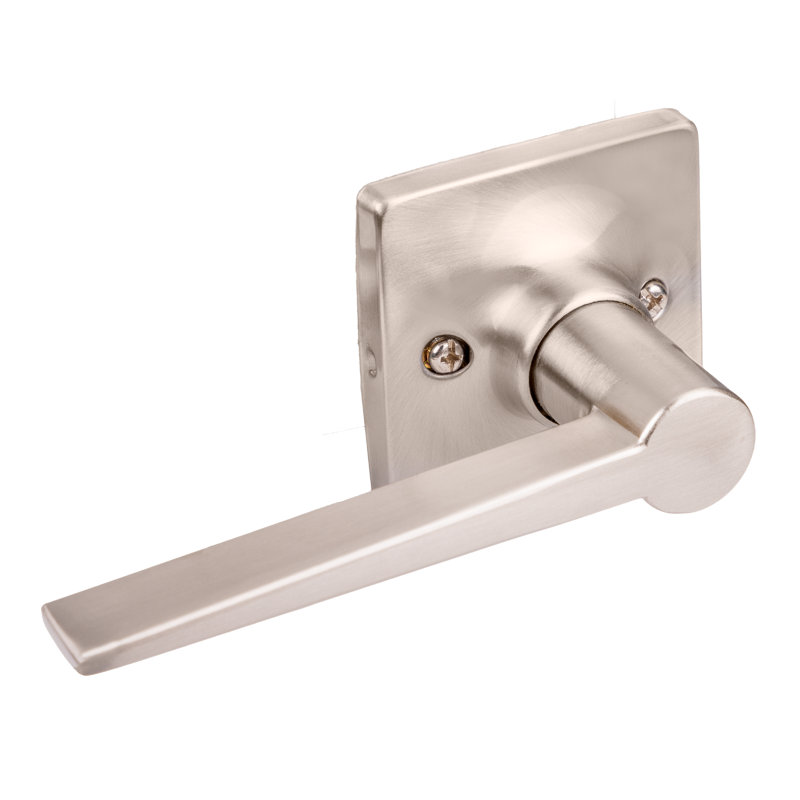Poignée de porte avec rosette carrée Julia, Nickel satiné