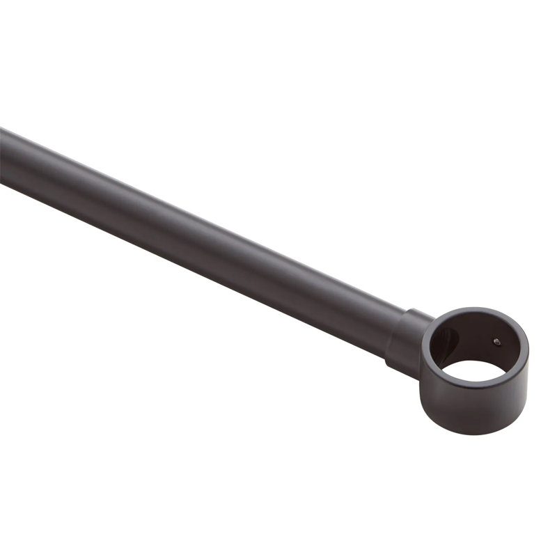60" Brass Oval Shower Rod Enclosure with Ceiling Supports, Matte Black