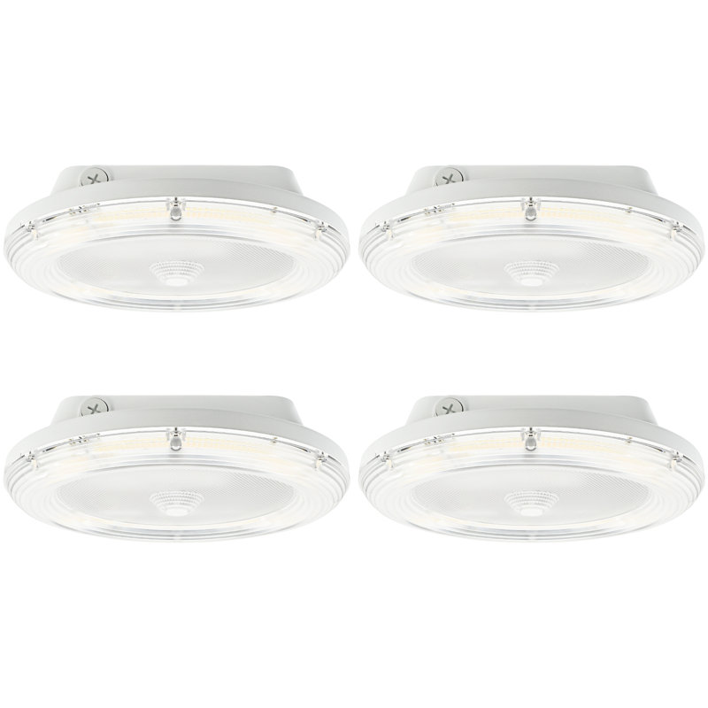 Luminaire pour auvent de garage Luxrite à DEL, 3000K / 4000K / 5000K, 30W-100W réglable, 3600/6000/9000 / 12000LM, luminaire imperméable IP65 pour auvent, lot de 4 UL et DLC Premium
