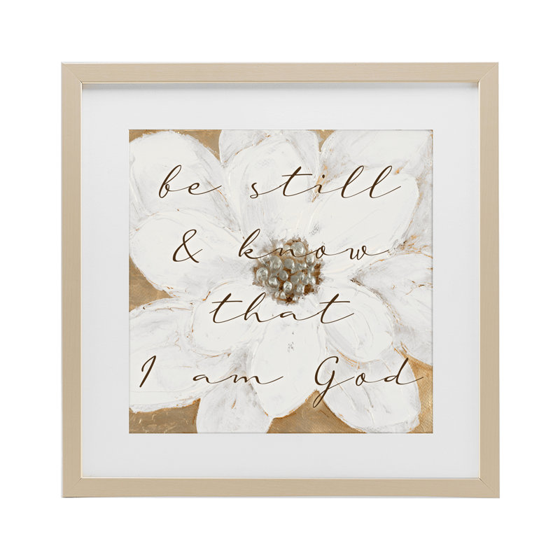 «Be Still with White Magnolia», reproduction encadrée sous verre, conception de Lanie Loreth, H 16 po x l 16 po