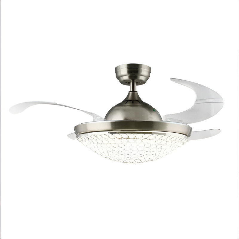 Estrid Antique 42 - Inch Ceiling Fan Retractable Blade Industrial with Remote, Oil Bronzed