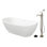 Baignoire autoportante ovale à deux extrémités de surface solide en laiton 72 po avec robinet et drain Kingstonstone