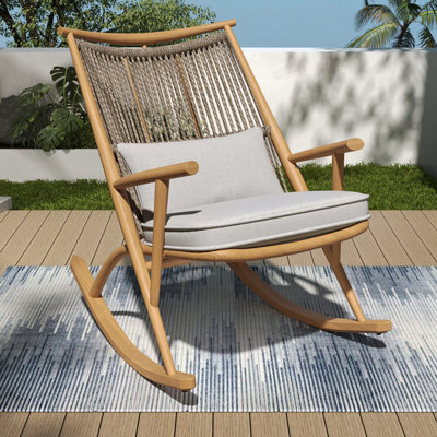 Outdoor PE Rattan Rocking Chair by Bay Isle Home