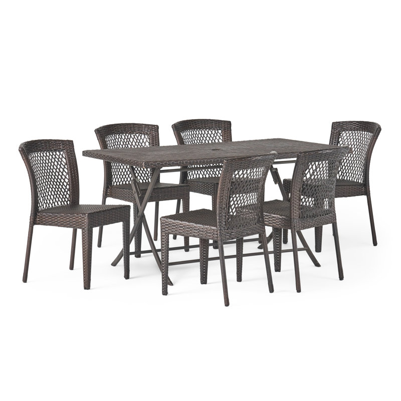 Soumya 6 - Person Rectangular Outdoor Dining Set