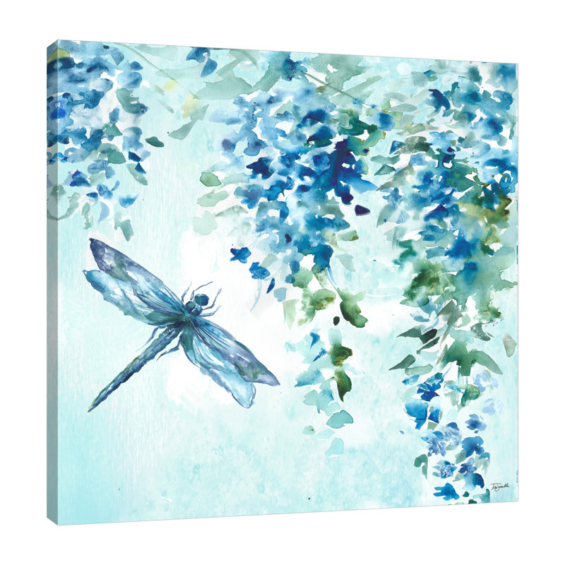 Wisteria And Dragonfly by Tre Sorelle Studios - Wrapped Canvas Print, 60.96cm H x 60.96cm W