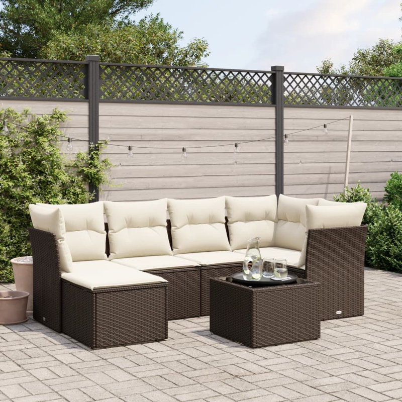 Vidaxl Garden Sofa Set, Brown