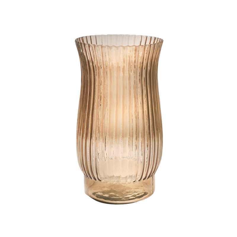 Airlie Ribbed Glass Vase, Apricot