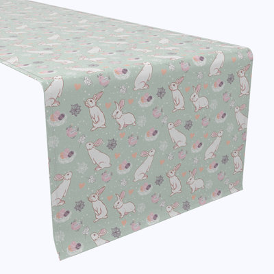 Dache Table Runner, 100% Cotton, 16X108", Springtime Easter