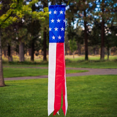 U.S. Stars and Stripes Embroidered Printed Windsock