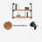Rustic Floating Book Shelves For Wall, Metal Hanging Storage Organizer Rack, Decorations Display Stand, Shelving Unit For Kitchen Balcony Bathroom Bedroom Living Room