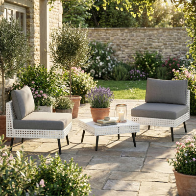 3-Piece Premium Wicker Patio Sofa Set With Coffee Table