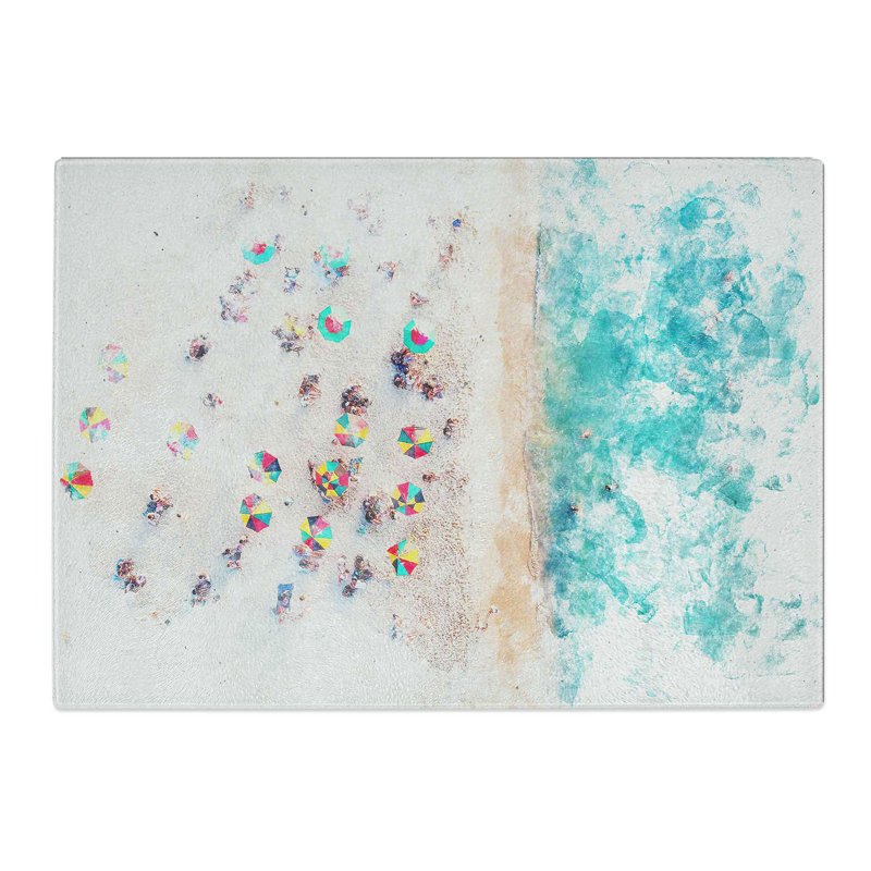 Tempered Glass Miami Florida Beach Chopping Board, 28.5 cm x 39 cm