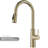 Karran Pull-Down Kitchen Faucet with Interchangeable Sprayers, Blade Spray & Advanced Aerator, High-Arc in Spot-Free Champagne Bronze-119904227