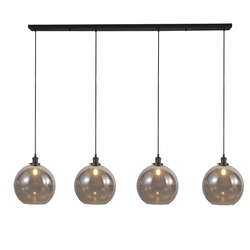 Ayasha 4 - Light Kitchen Island Pendant, Matt Black, Black