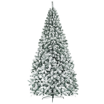 Arbre de Noël régulier vert / blanc en PVC artificiel