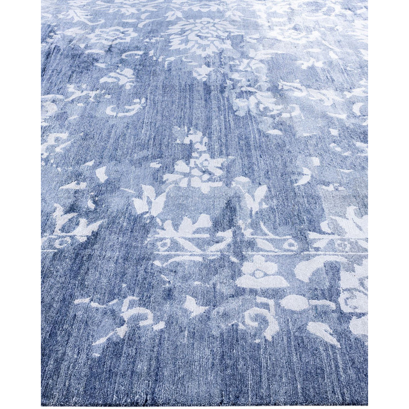 Overdyed One-of-a-Kind Rectangle 9'2" X 12'2" Hand Knotted Area Rug
