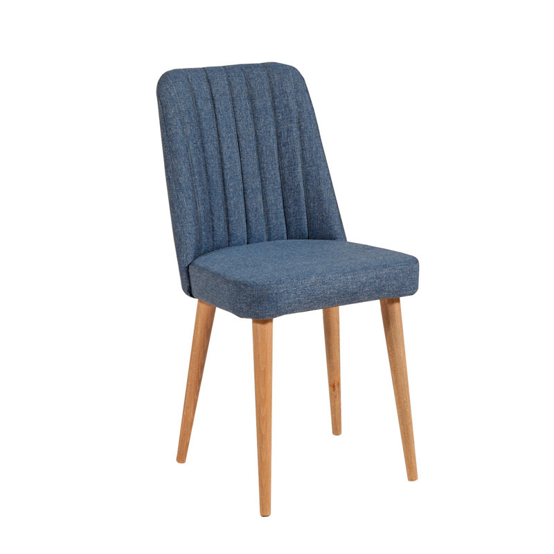 Chaise d'appoint rembourrée en polyuréthane, Bleu, Brun
