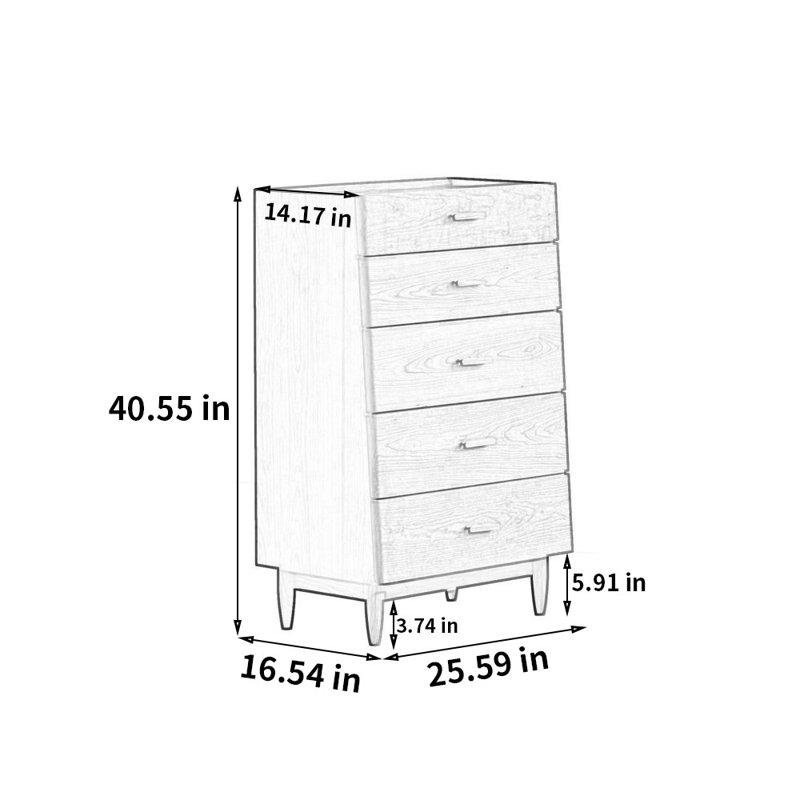 Petit buffet de rangement à l'intérieur, Brun