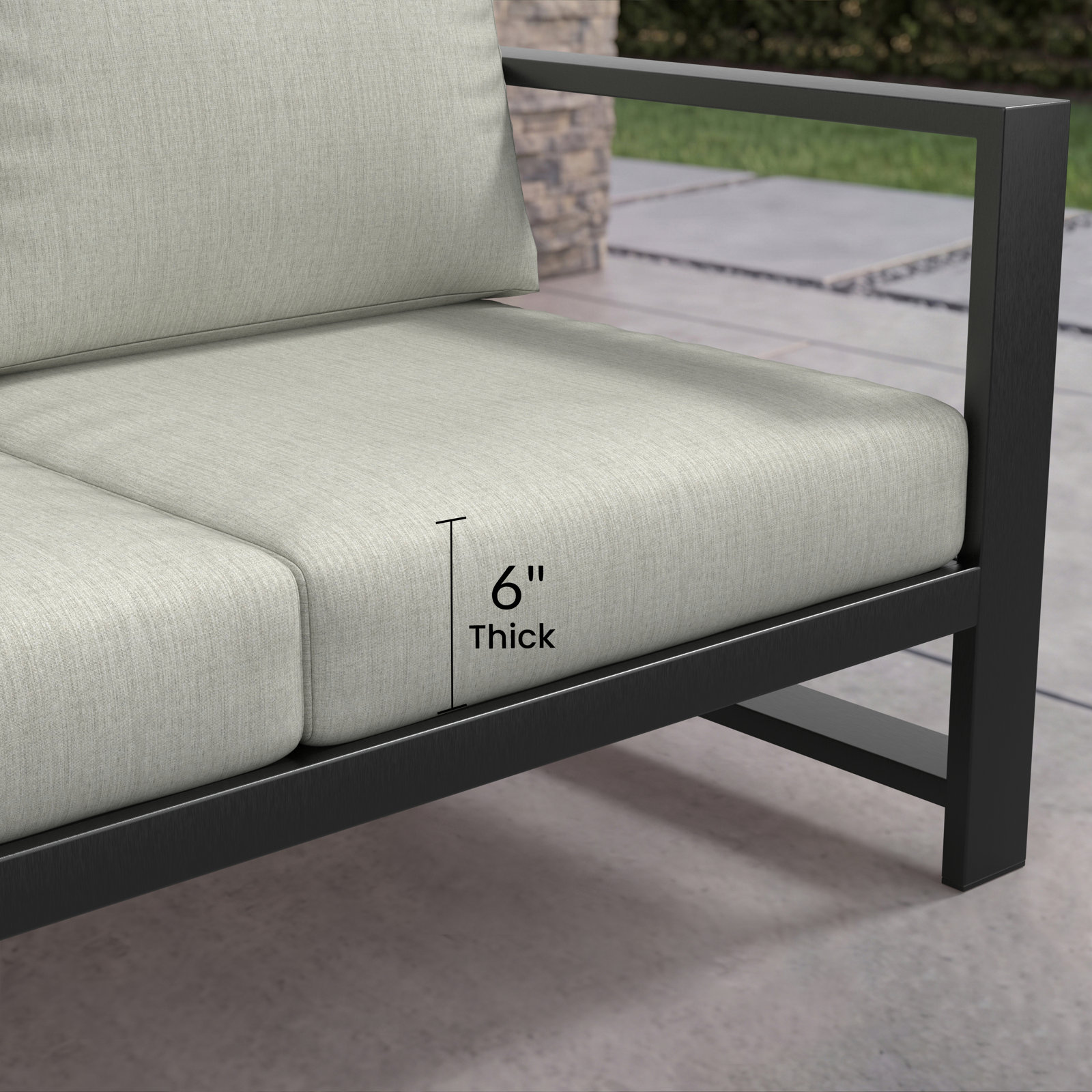 Dulcie 5-Person Sunbrella® Patio Seating Group, Canvas Granite Sunbrella® Canvas