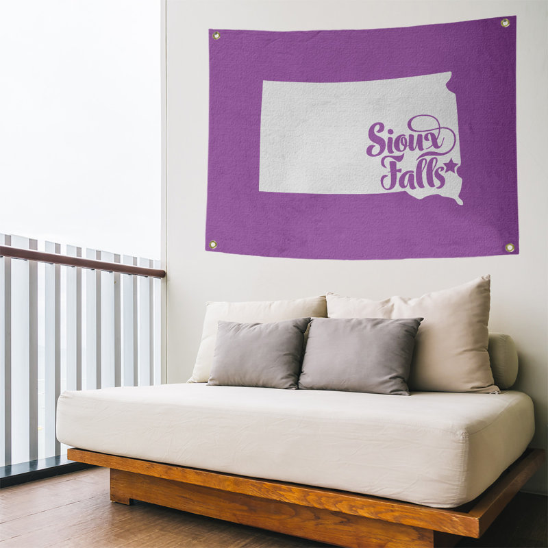 Tapisserie murale sioux chute south dakota, H 26 po x l 36 po, Violet