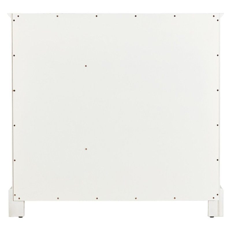 Quen 36" White Solid Wood Freestanding Single Basin Vanity Cabinet