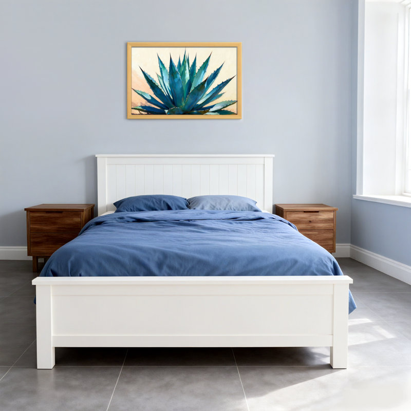 «Plants & Flowers Blue Agave Plant Desert Landscape», reproduction d'art, H 24 po x l 36 po, Toile tendue, Ne s’applique pas