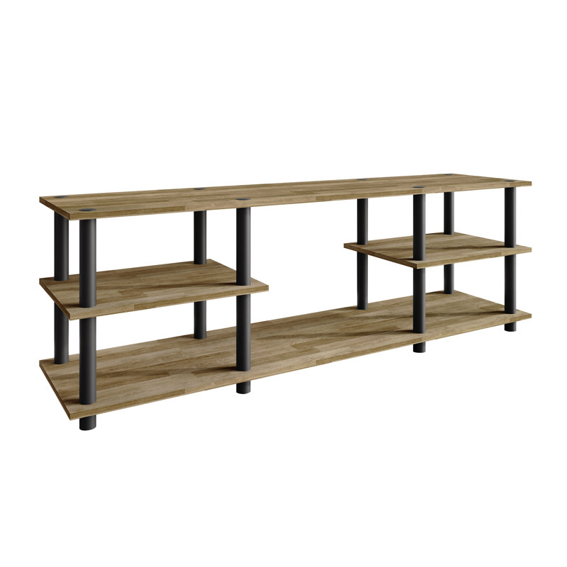 Easy Twist Assembly 3-Tier TV Stand In Natural Oak, Natural Oak