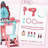 Qaba  Vanity Set with Self-Opening Magic Mirror, Princess Makeup Vanity Table Set with Music, Tabletop with Lights, Imaginative Toy for 3-6 Years Old