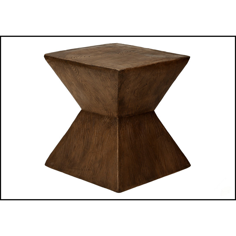 Table d'appoint contemporaine en noyer, haute de 25 pouces, résistante aux intempéries, idéale pour une utilisation intérieure et extérieure, polyvalente et élégante