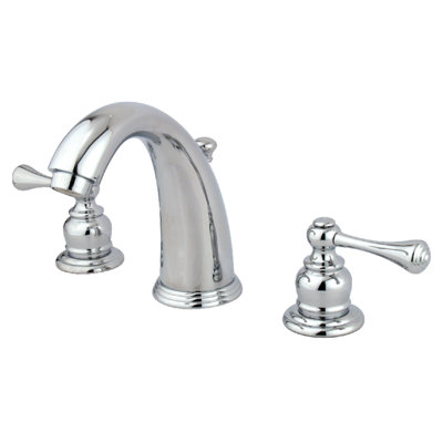 Kingston Brass Victorian Two-Handle 3-Hole Deck Mount Widespread Bathroom Faucet with Retail Pop-Up Drain